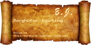 Berghofer Jusztina névjegykártya